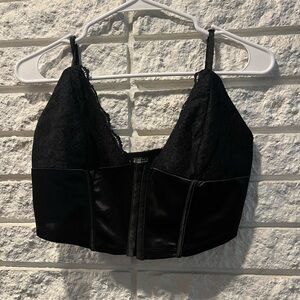 SHEIN Black Lace Detail Top